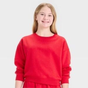 NWT RED crewneck sweatshirt by Art Class Size M 8